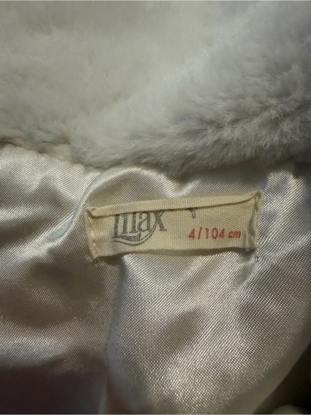 4T Girls White Faux Fur Bolero Jacket